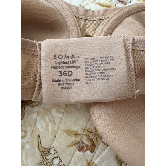 Soma Lightest Lift Perfect Coverage‎ Tan Bra 36D - Picture 3 of 3